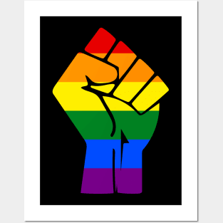 Black Lives Matter Rainbow Pride Fist Posters and Art